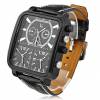 Argus Panoptes - Men's Triple-Movement Square Dial Quartz Analog Wrist Watch with Black Leather Band OEM APMTMSDQAWWBLB Argus Panoptes - Men's Triple-Movement Square Dial Quartz Analog Wrist Watch with Black Leather Band OEM APMTMSDQAWWBLB